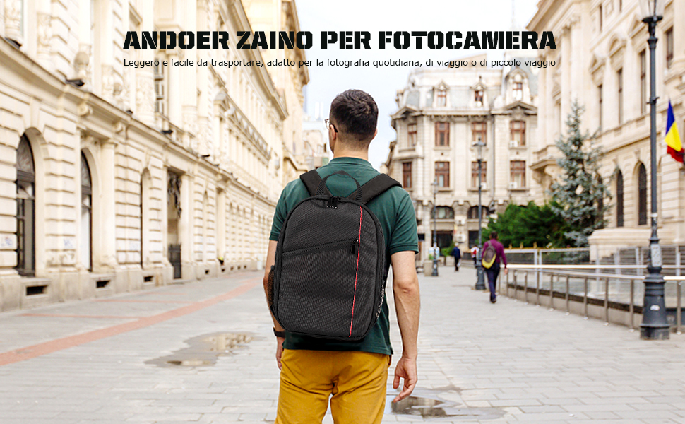 Рюкзак для камери Andoer Outdoor, водонепроникний, ударостійкий, сірий - сумісний з Sony, Canon, Nikon DSLR/SLR/Mirrorless