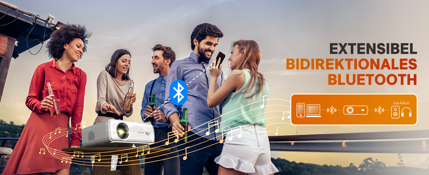 Aurzen Eazze D1 Smart Beamer: 4K проєктор для дому, Wi-Fi, Bluetooth, Netflix, Dolby Audio, автофокус, корекція трапеції, Mini проєктор, білий