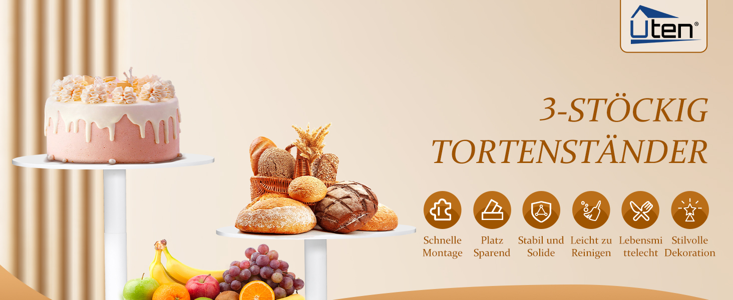 Обертова підставка для тортів Uten - поворотний стіл для випічки, декорування тортів, з пластику