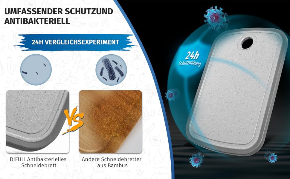 Набір дерев'яних обробних дощок 3 шт. з гранітною текстурою, антиковзкі наклейки, жолоб для соку, BPA-Free, з ручкою. Пластикові обробні дошки, антибактеріальні, кухонні аксесуари, гаджети, помічники (світло-сірий, 29 x 19 см)