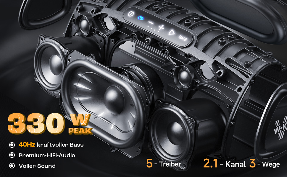 W-KING 330W Bluetooth Колонка з Сабвуфером 7.5