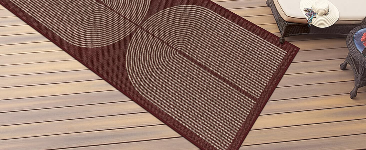 Килимок для підлоги/коридору 80x200 см з джуту, кухонний килимок, миючий, неслизький, для кухні, спальні, балкону (червоний)