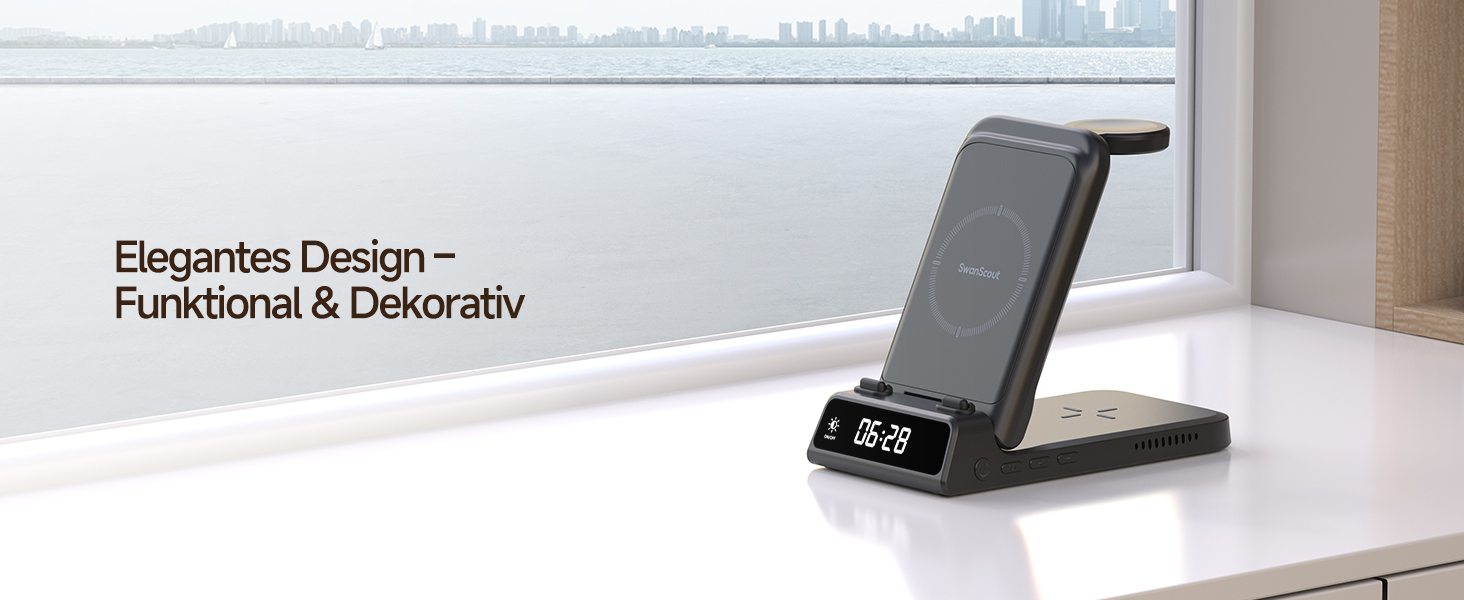 Зарядна станція SwanScout 703F 3-в-1 для Samsung Galaxy Z Flip 7/Watch 8/Buds (без адаптера)