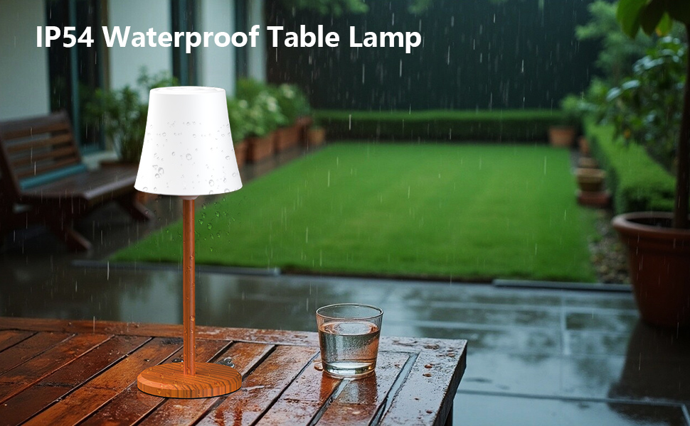 Настільна лампа бездротова LED 2 шт, акумуляторна, з регулюванням кольору та яскравості, сенсорне управління, водонепроникна IP54 для спальні, вітальні, балкону