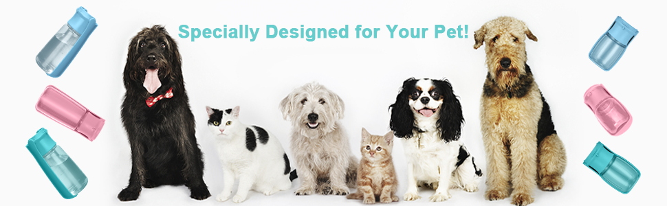 Складана пляшка для води для собак Canareen - 550 мл, блакитна. Зручна для прогулянок, подорожей та активного відпочинку.