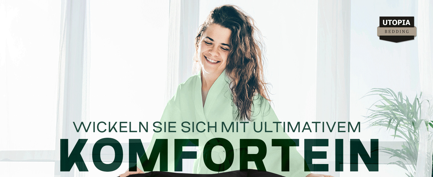 Ковдра Utopia Bedding, 180x200 см, біла, дихаюча, 370 GSM, для цілорічного використання