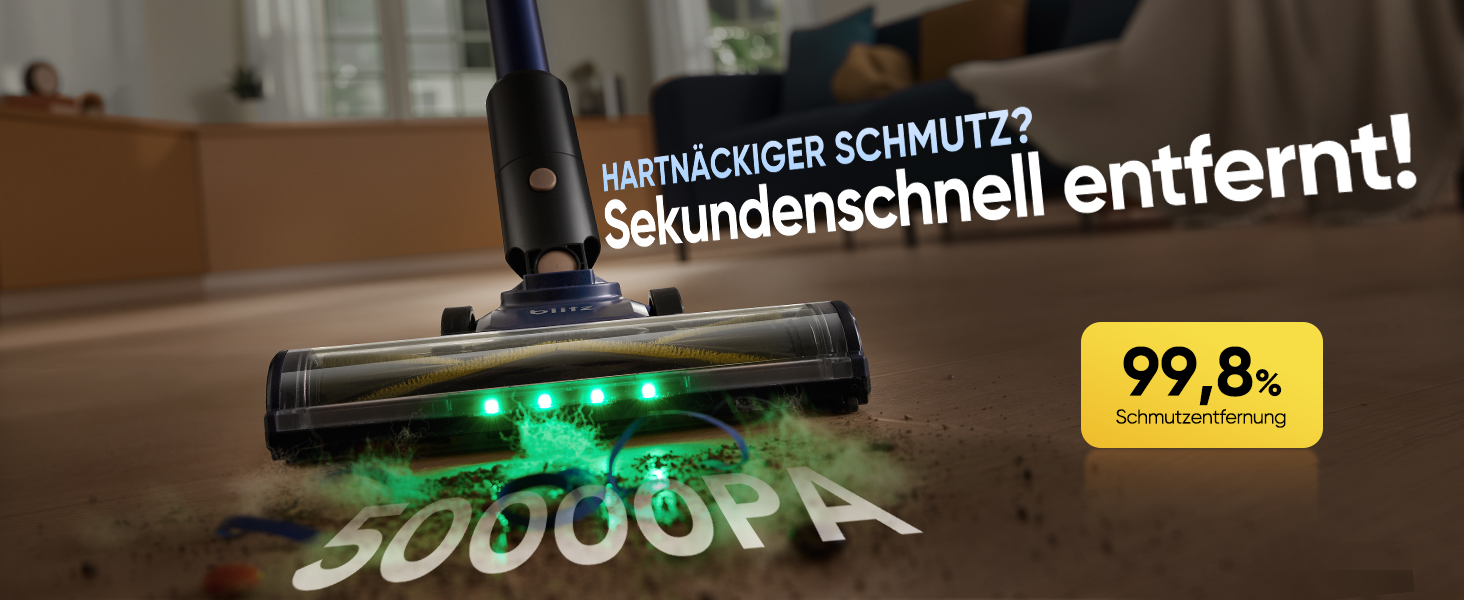 Бездротовий пилосос Vexilar V12 Akku: 50 хв роботи, 50 kPa, 450W, антизаплутування, легкий, безщітковий мотор, для твердих поверхонь, килимів, шерсті тварин, синій