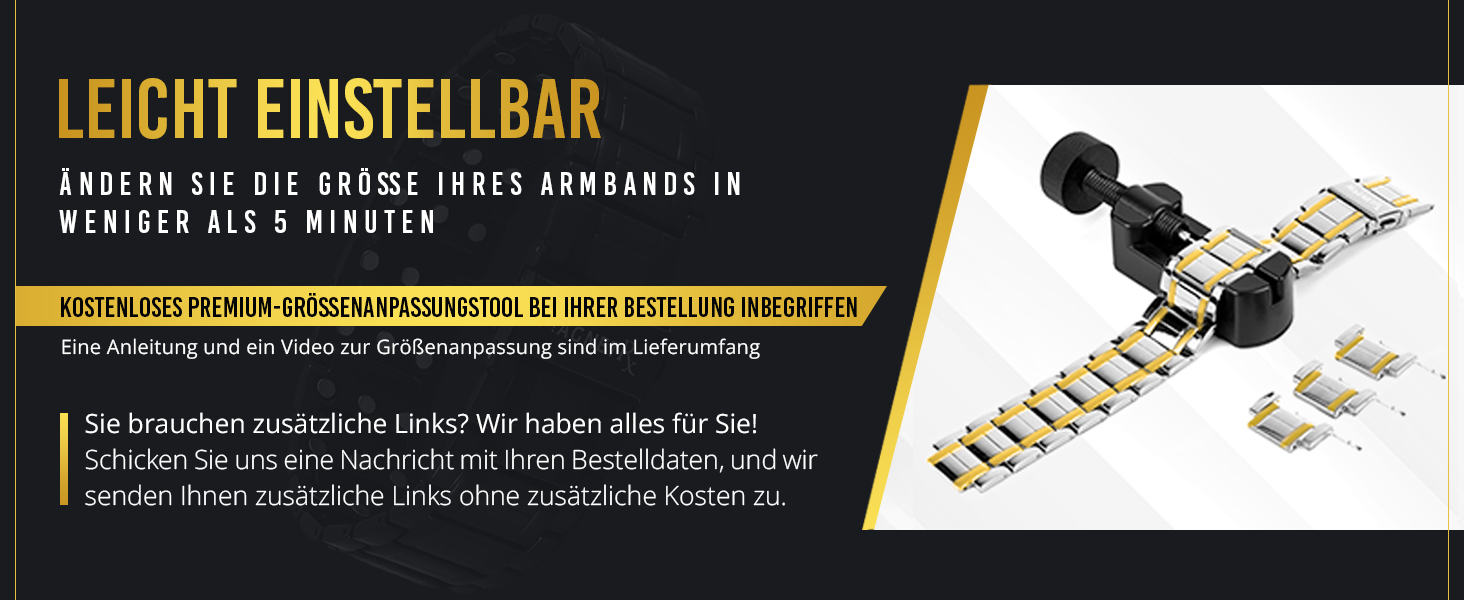 Браслет-магнітотерапія MagnetRX® Titan для чоловіків - титановий, регульований, з надійним застібкою (срібло/золото)