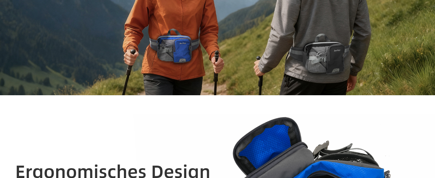 Спортивна поясна сумка-бананка з тримачем для пляшки, для собак, велоспорт, піші прогулянки, біг, поясна сумка для чоловіків та жінок, велика, блакитна