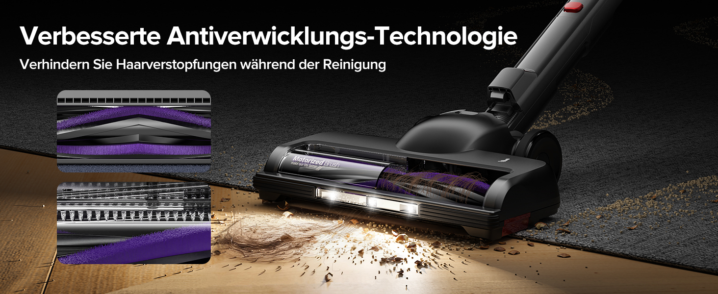 Бездротовий акумуляторний пилосос Lubluelu 600W, 55kPa, 7-ступенева фільтрація, для тварин, твердих поверхонь та килимів, сіро-фіолетовий