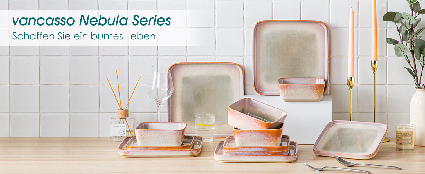Набір посуду vancasso NEBULA з 12 елементів (4 сервізи), керамічний, для 4-12 осіб