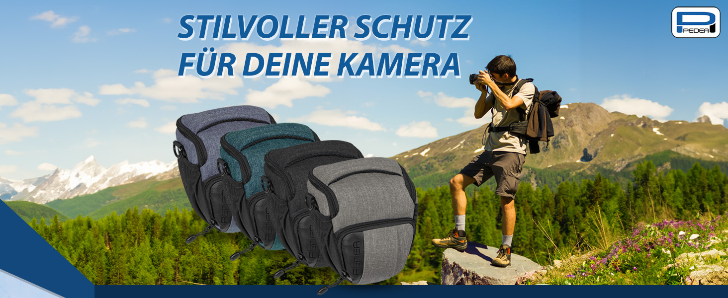 Сумка для камери Pedea: стильна модель для DSLR/SLR/System Camera з дощовиком, сіра