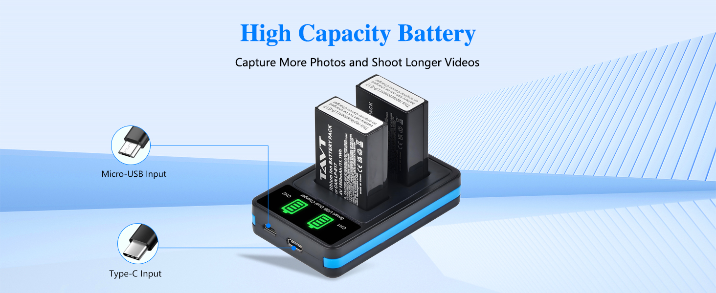 Комплект акумуляторів LP-E17 (2 шт) 1500mAh та зарядний пристрій для Canon EOS R100, R10, R50, RP, R8, 750D, 760D, 8000D, 77D, 200D, 250D, 800D, 850D, M3, M5, M6