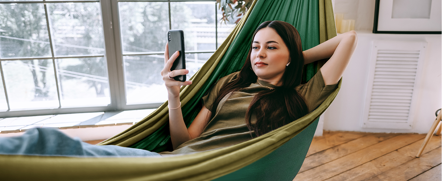 Гамак туристичний Ultraleicht Glymnis для відпочинку на природі, 275x140 см, 300 кг, темно-зелений/коричневий