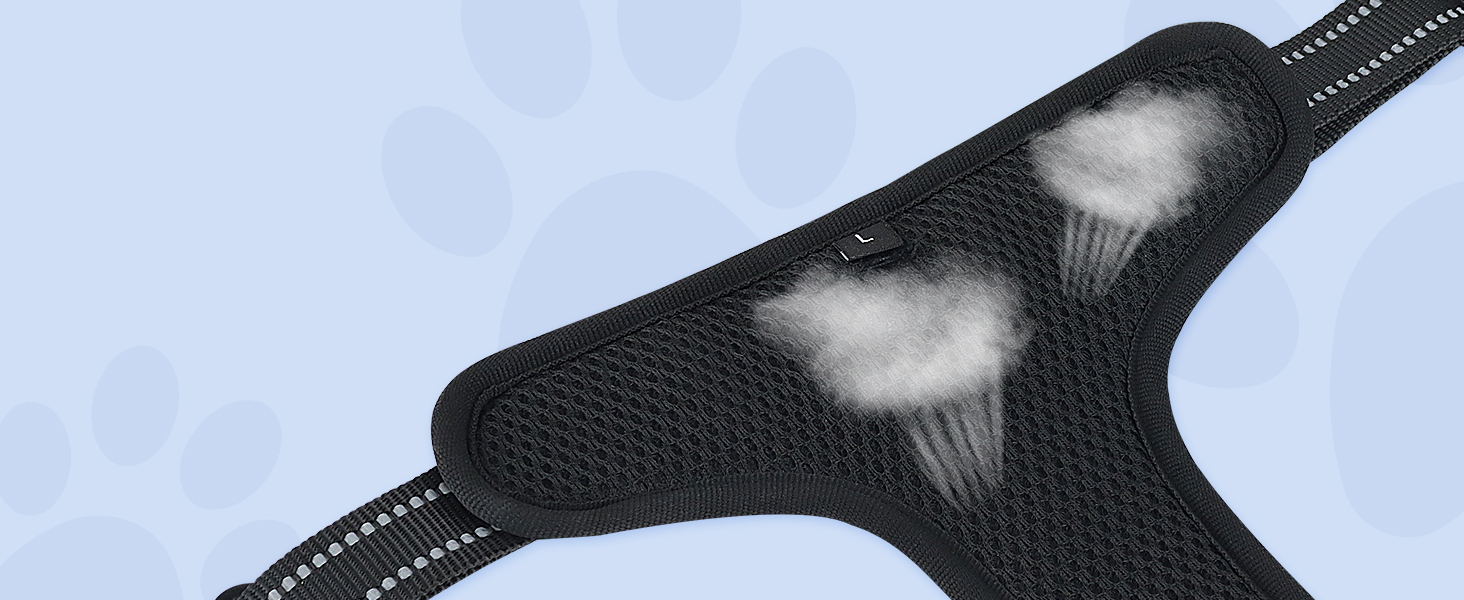 Шлейка для собак Joytale середнього розміру, світловідбиваюча, дихаюча, регульована з ручкою для тренувань, розмір M, Navy Blue (1 шт.)