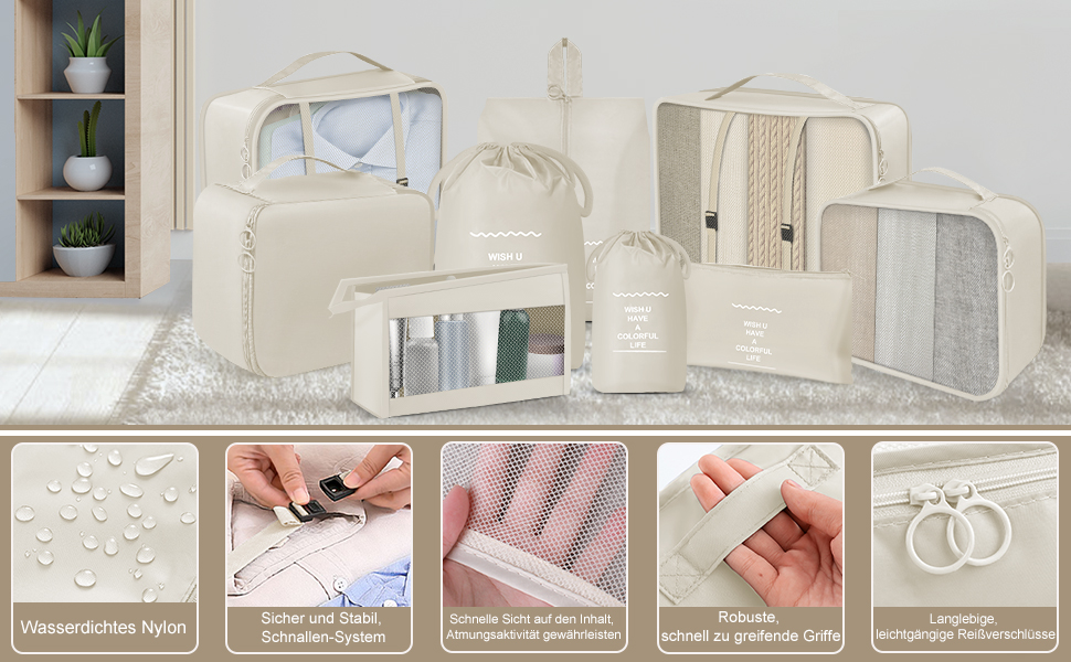 Органайзери для валізи OBSGUMU, набір 9 шт. - Packing Cubes для подорожей, косметичка, набір для подорожей