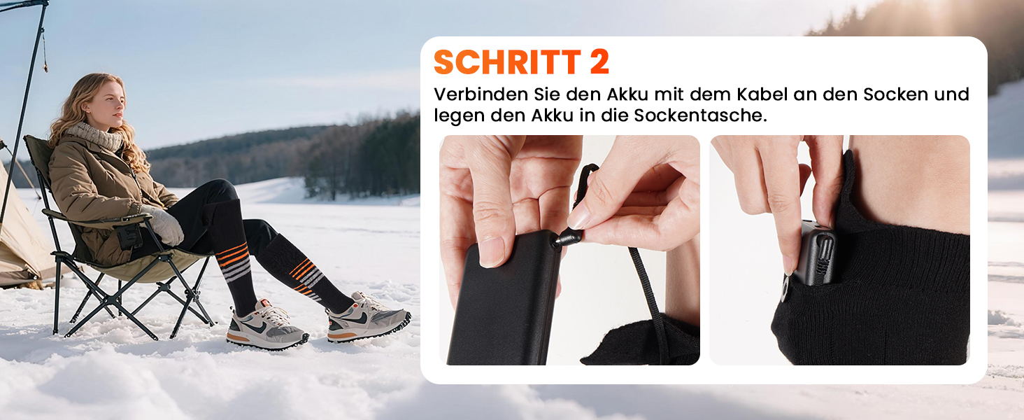 Електричні гріючі шкарпетки LAMA 6000mAh, унісекс, для зимових видів спорту та відпочинку на природі