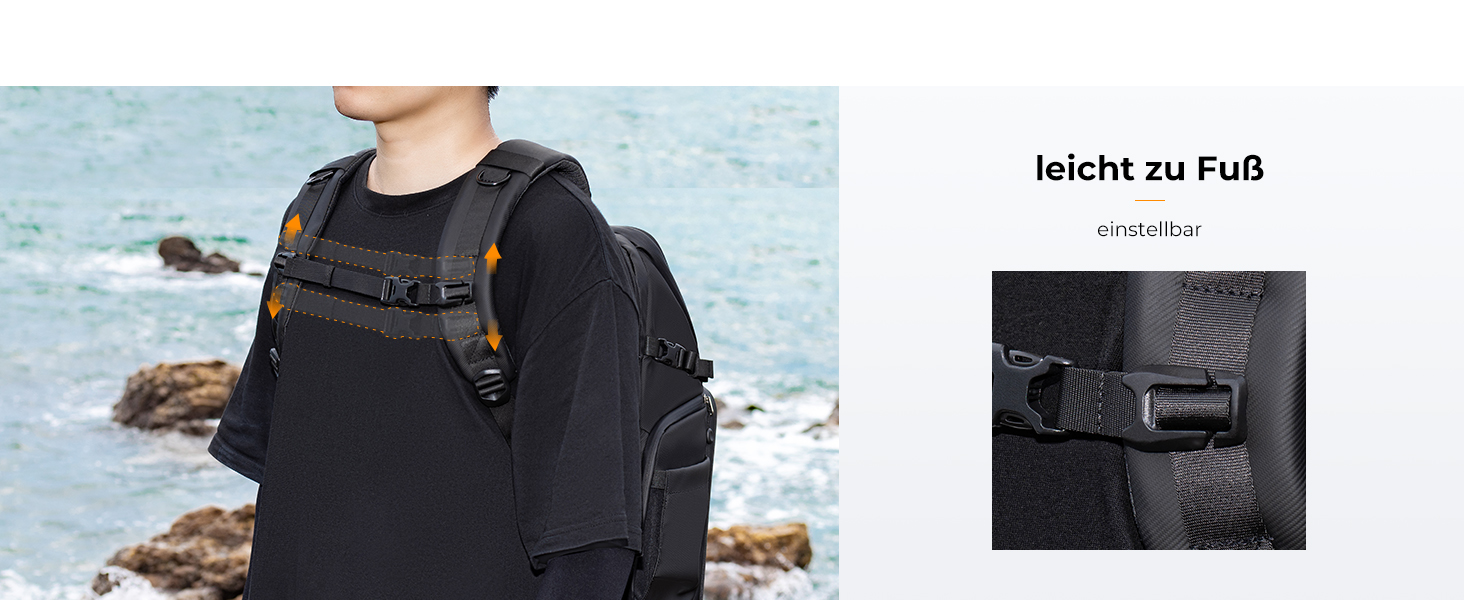 Рюкзак для камери K&F Concept: водонепроникний фоторюкзак для DSLR/зеркальних камер (20L, чорний)