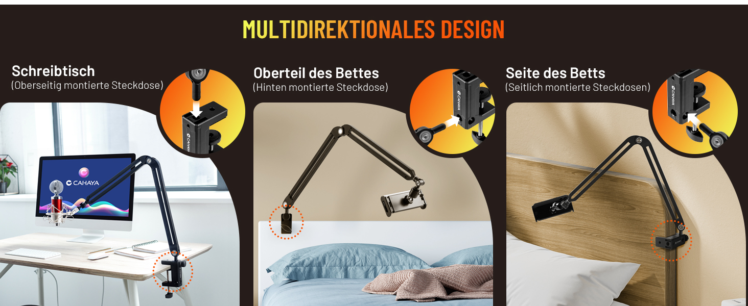 Підлокітник для мікрофона CAHAYA CY00380-1: регульований штатив з широкою основою, адаптер 3/8' - 5/8'