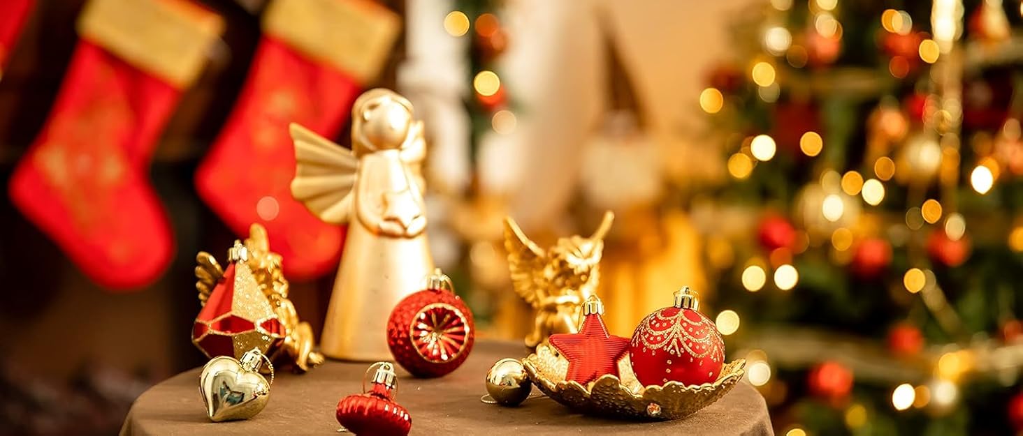 Набір прикрас на ялинку: 30 золотих ялинкових кульок (60 мм, пластик) з гачками для ялинки, святкування, вечірка, весілля