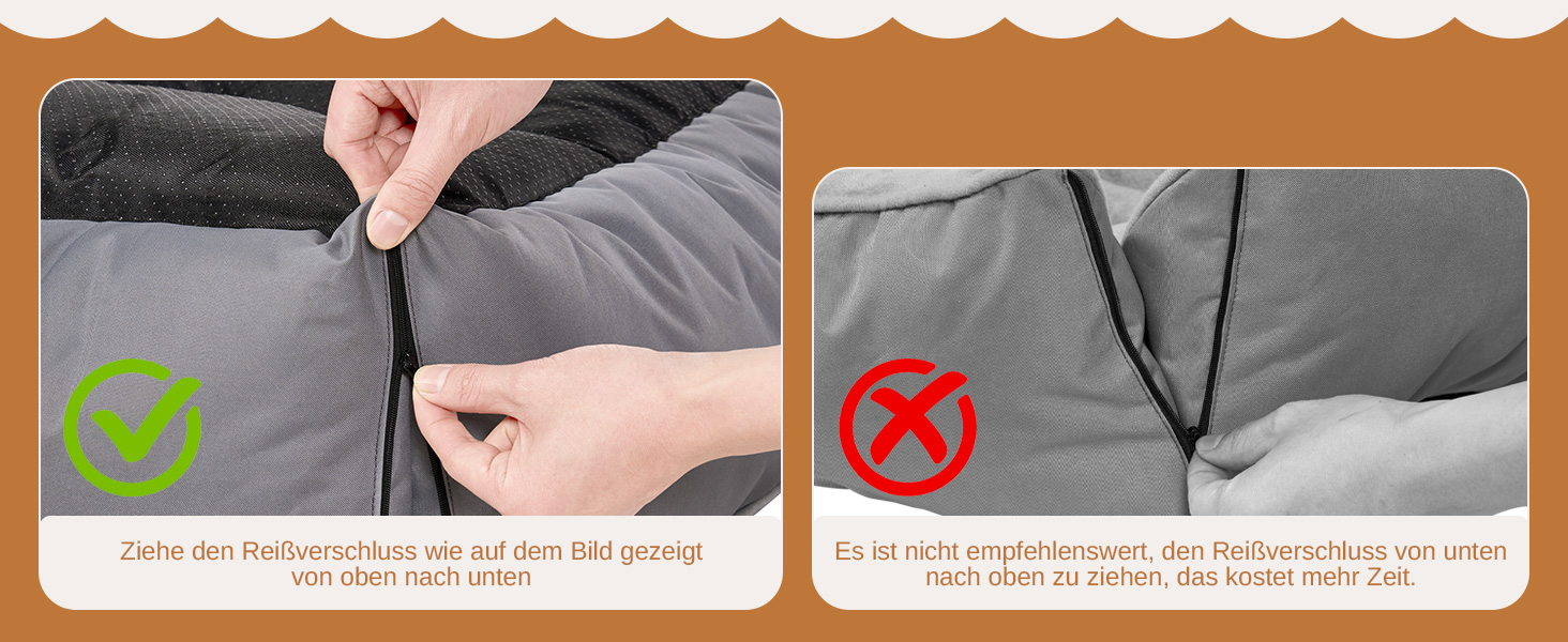 Лежанка для собак Dogat, 76x63 см, сіра, з фетру, з блискавкою, для собак малого, середнього та великого розміру