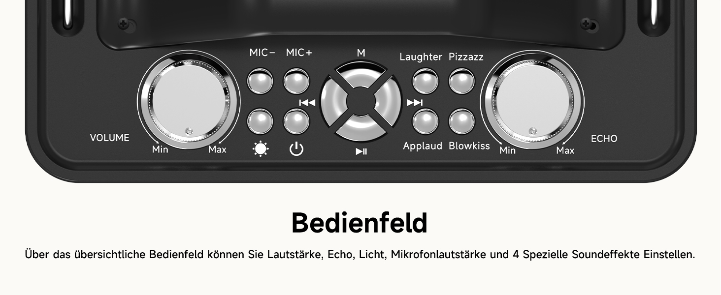 Караоке машина з 2 бездротовими мікрофонами RGB – 5200 mAh, 10 RGB-режимів, незалежне керування, 13 годин відтворення, Hi-Fi звук, підтримка AUX/USB/TF-карт/Coax, чорний