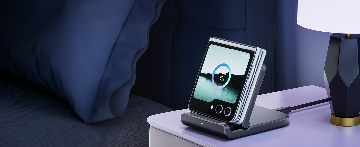 Бездротова зарядка SwanScout для Samsung Galaxy Z Flip 7/7 FE, 6/5/4/3 та Moto Razr 60/50/40 (Ultra), SwanScout 501S (чорний)