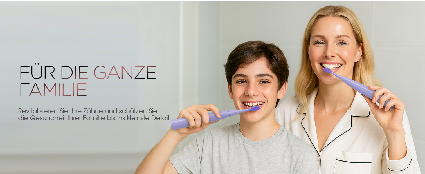 Електрична звукова зубна щітка Ultraschall ET110 (ліловий) - 41000VPM, 70 днів роботи, 6 насадок, таймер, IPX7