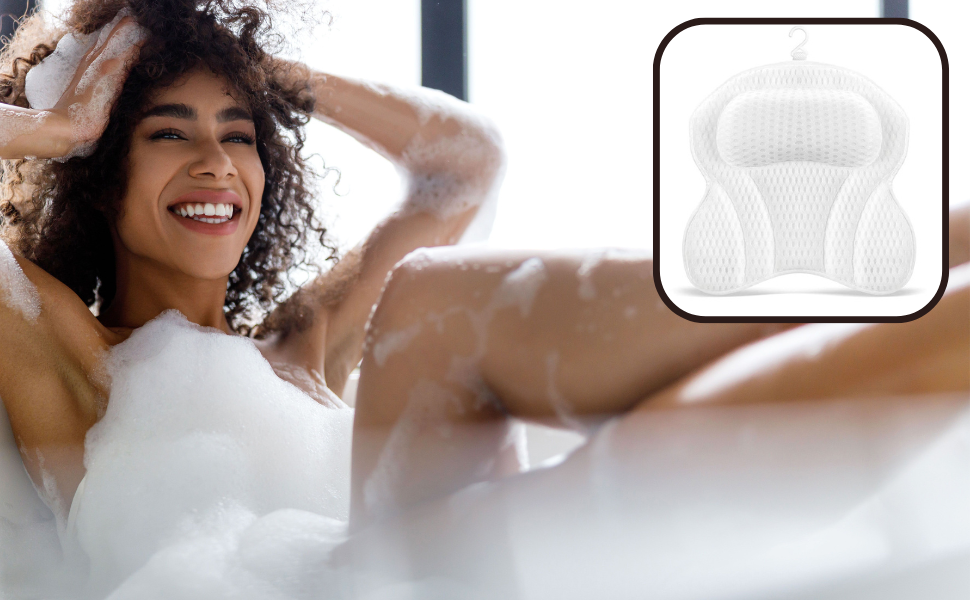 White Bathtub Pillow for Comfortable Bathing