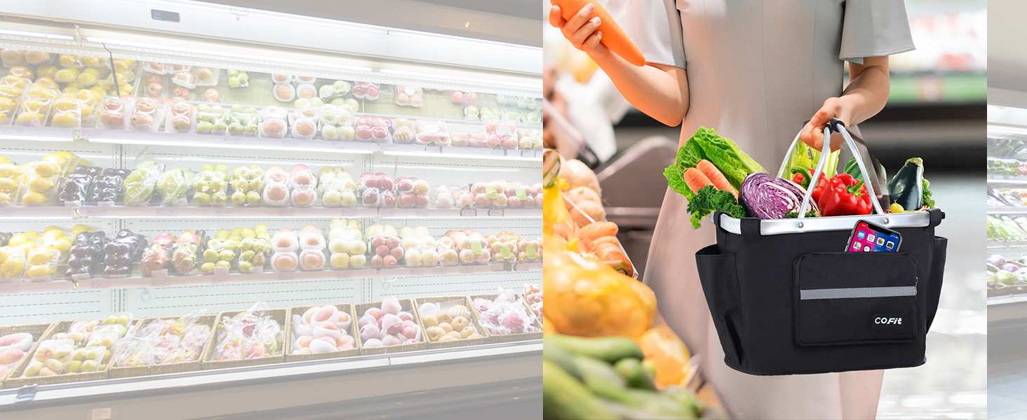 Складаний велосипедний кошик COFIT з бічними кишенями (чорний)