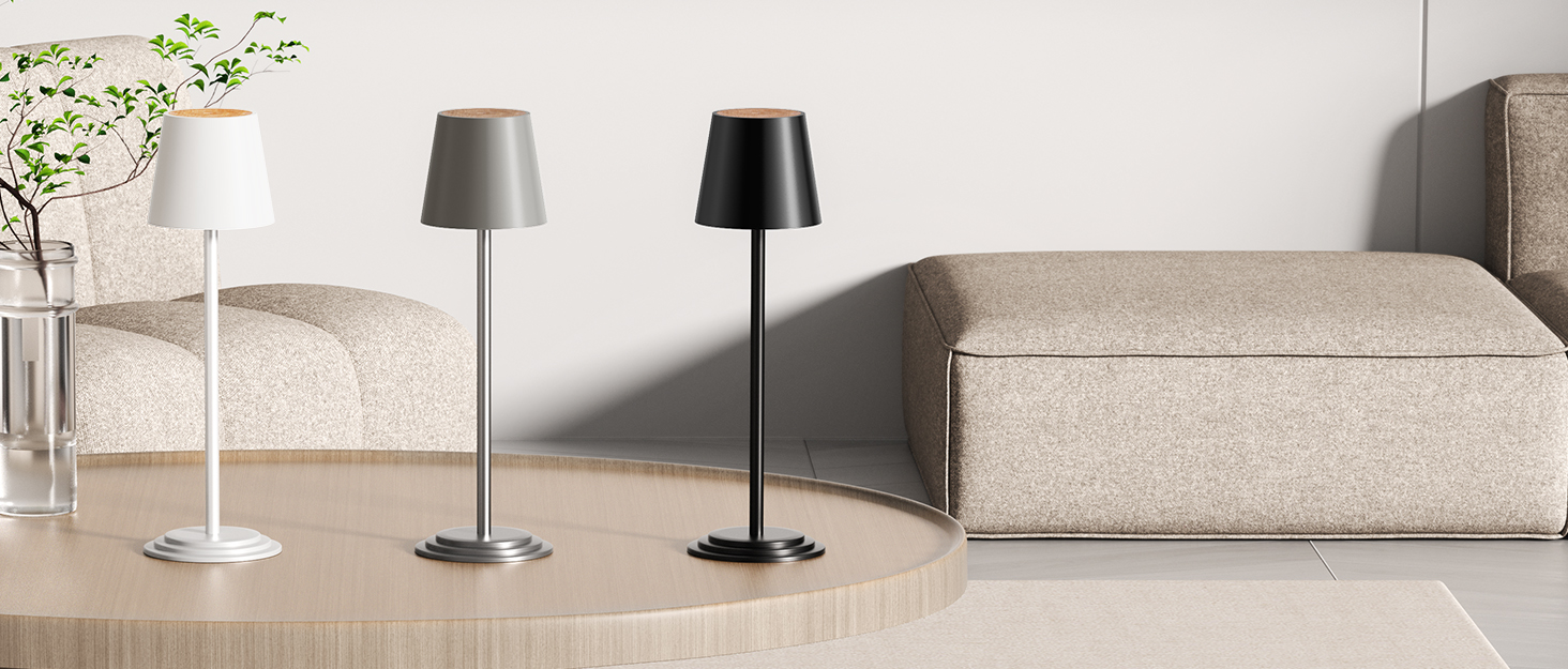 Настільна лампа бездротова акумуляторна Metalux Beige: світлодіодна, диммована, сенсорна, водонепроникна для дому та кемпінгу