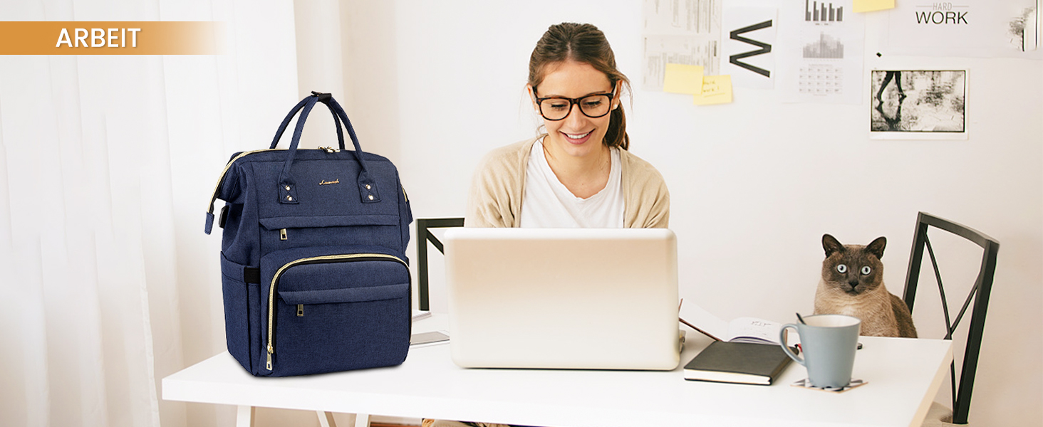 LOVEVOOK Рюкзак для жінок, шкільний/університетський, водонепроникний, з USB-портом, для роботи, подорожей, 17