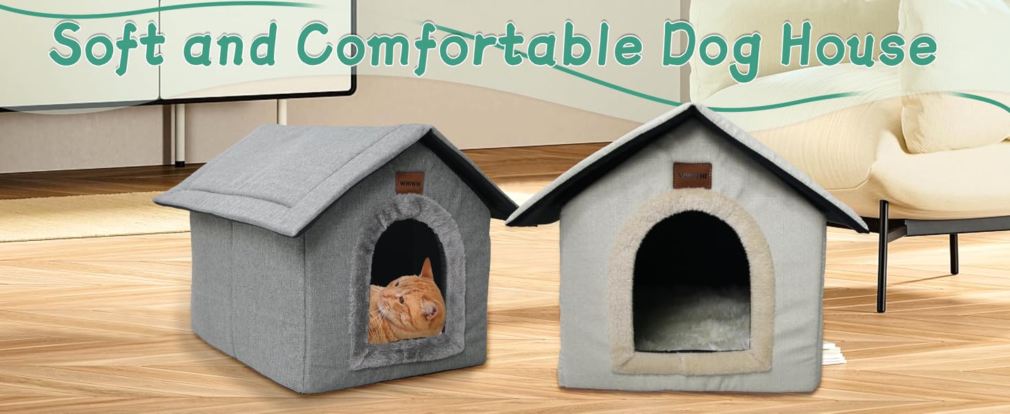 Будка для собак та котів з м'яким знімним подушкою, 40x35x40 см, темно-сірий