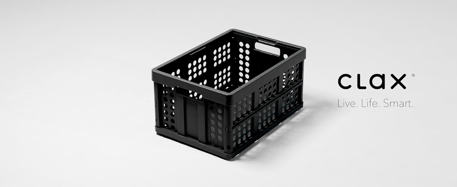 Складна корзина Clax Faltbox чорна, універсальний органайзер для зберігання