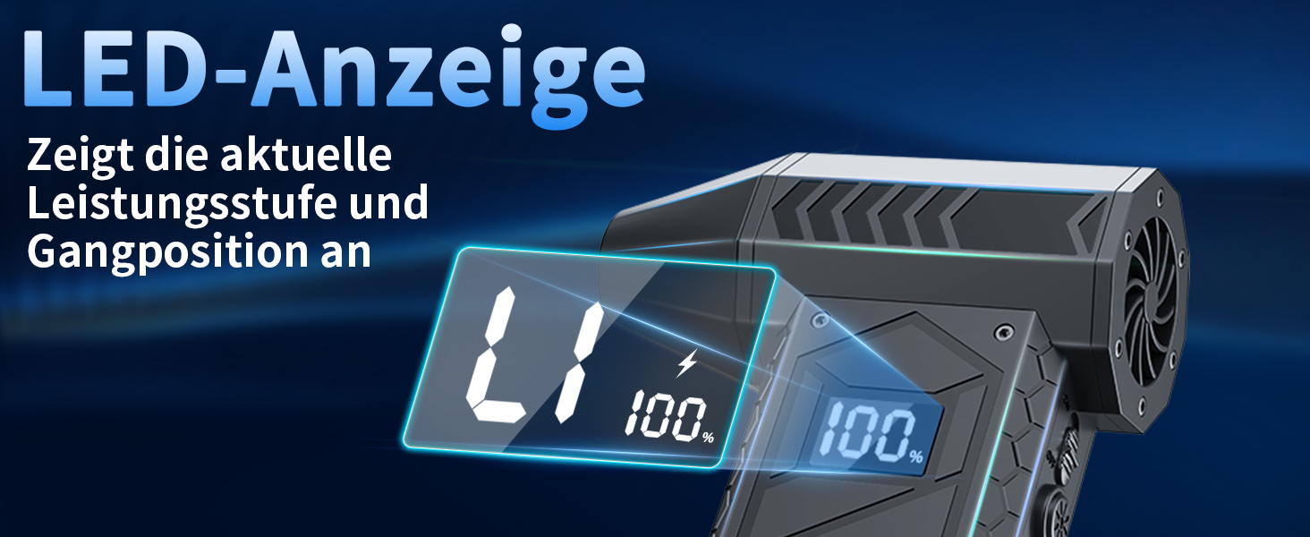 Електричний пилосос-фен, 10000mAh, LCD, міні-фен з ліхтариком для відпочинку на природі, 180000RPM, 4 швидкості, чорний