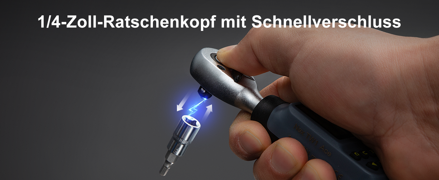 Цифровий шуруповерт з моментом обертання GROWNEER, 2.66-53.1 In-lbs/ 1/4'' Drive, 1.5-30 Nm, з індикатором крутного моменту, звуковим сигналом та LED-дисплеєм, 27 в 1