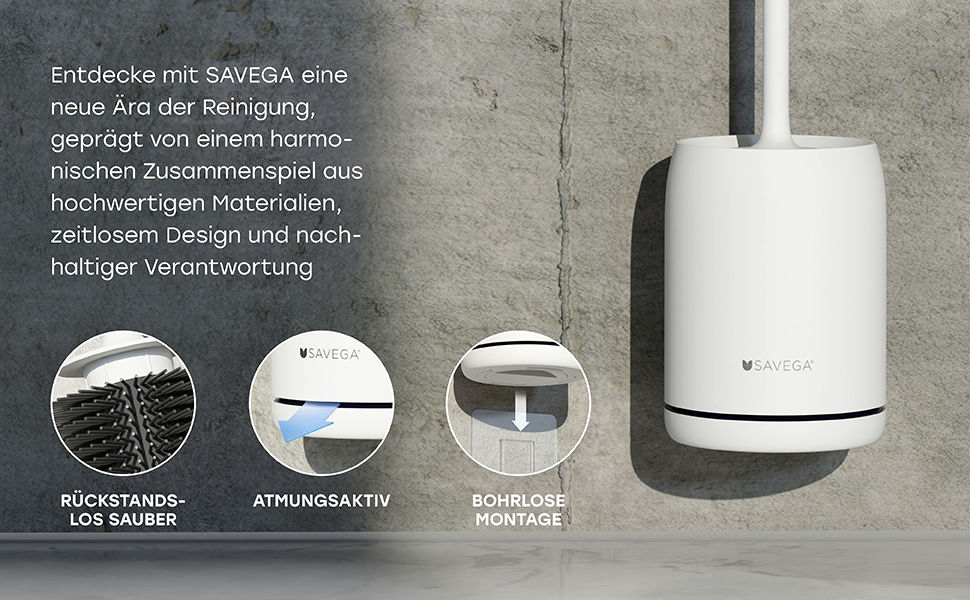 Силіконова щітка для унітазу на стіну - без свердління - комплект для ванної кімнати