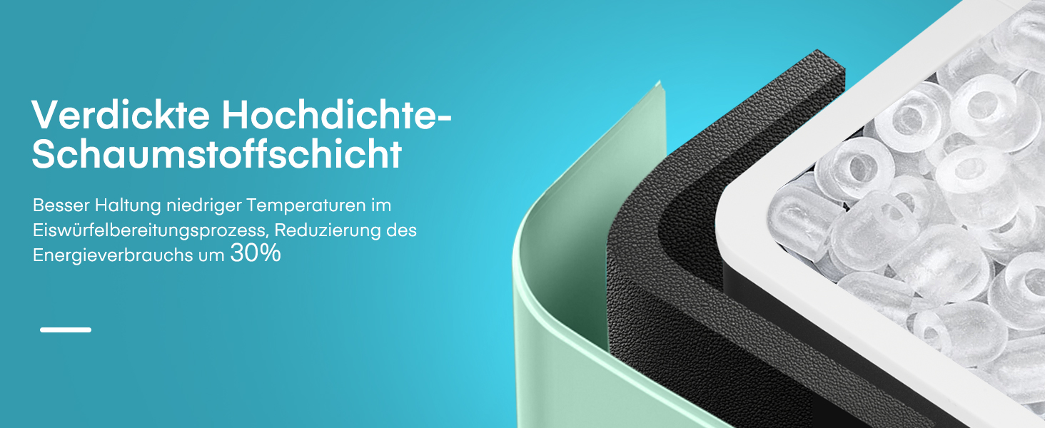 Портативна машина для льоду FOHERE – самоочисна, 14 кг/24 год, 2 розміри, компактний дизайн, 1 кнопка, інтелектуальні попередження, з лопаткою та кошиком для дому/бару/офісу/кемпінгу (зелена)