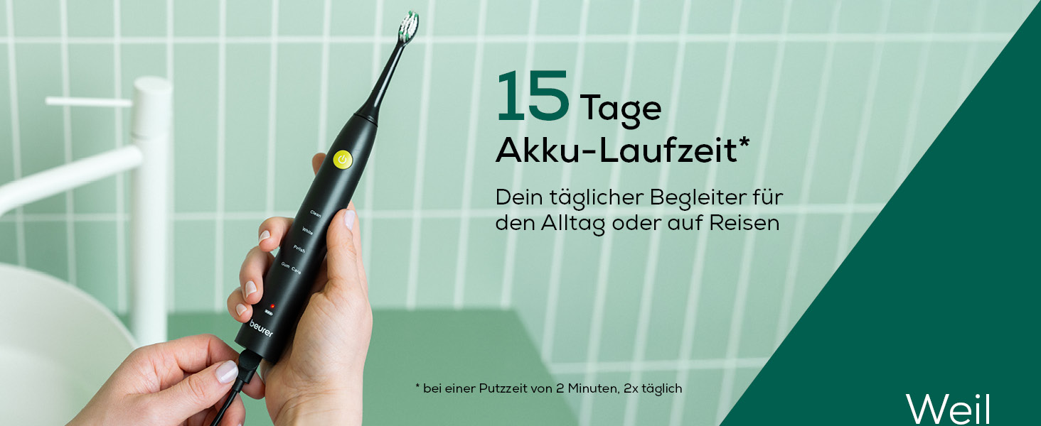Електрична зубна щітка Beurer SC 50 Чорна: 5 режимів чищення, датчик тиску, дисплей, 2 насадки