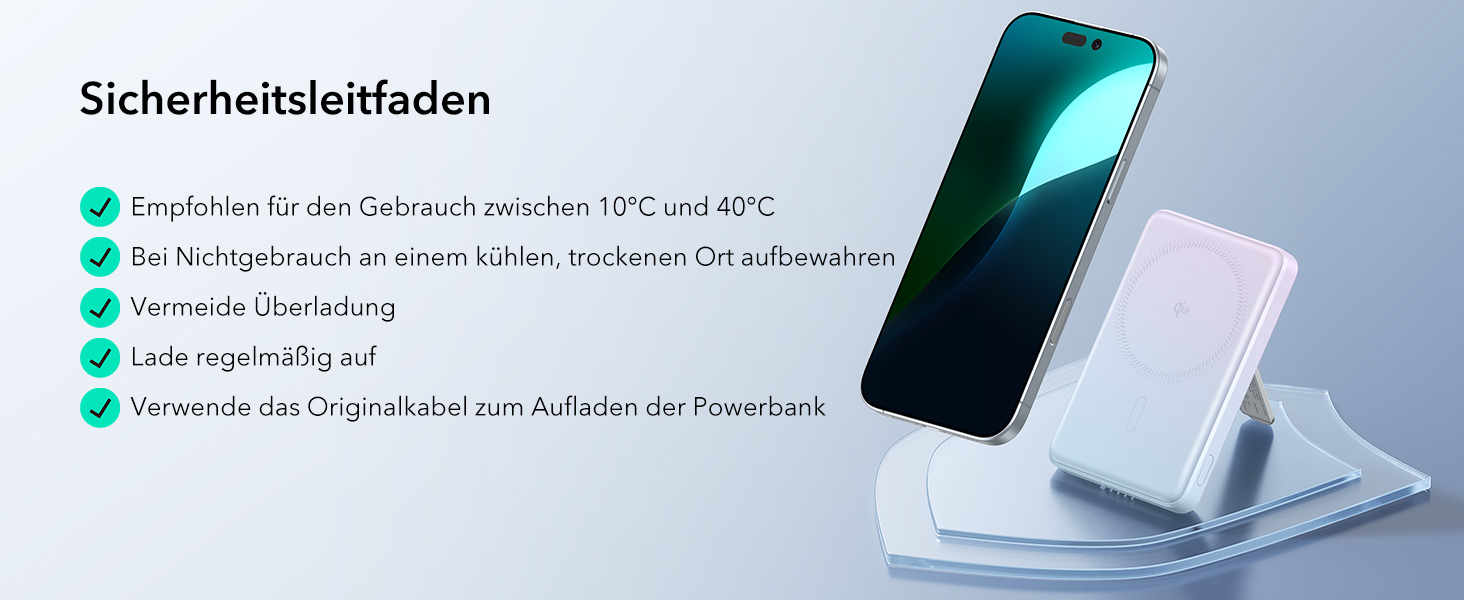 Power Bank ESR MagSafe з бездротовою зарядкою QI2, 15W, 5000mAh, білий (з підставкою)