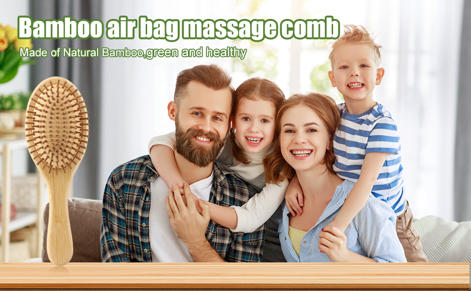 Набір дерев'яних гребінців з бамбука (3 шт.) - для чоловіків, жінок та дітей, для густого та тонкого волосся