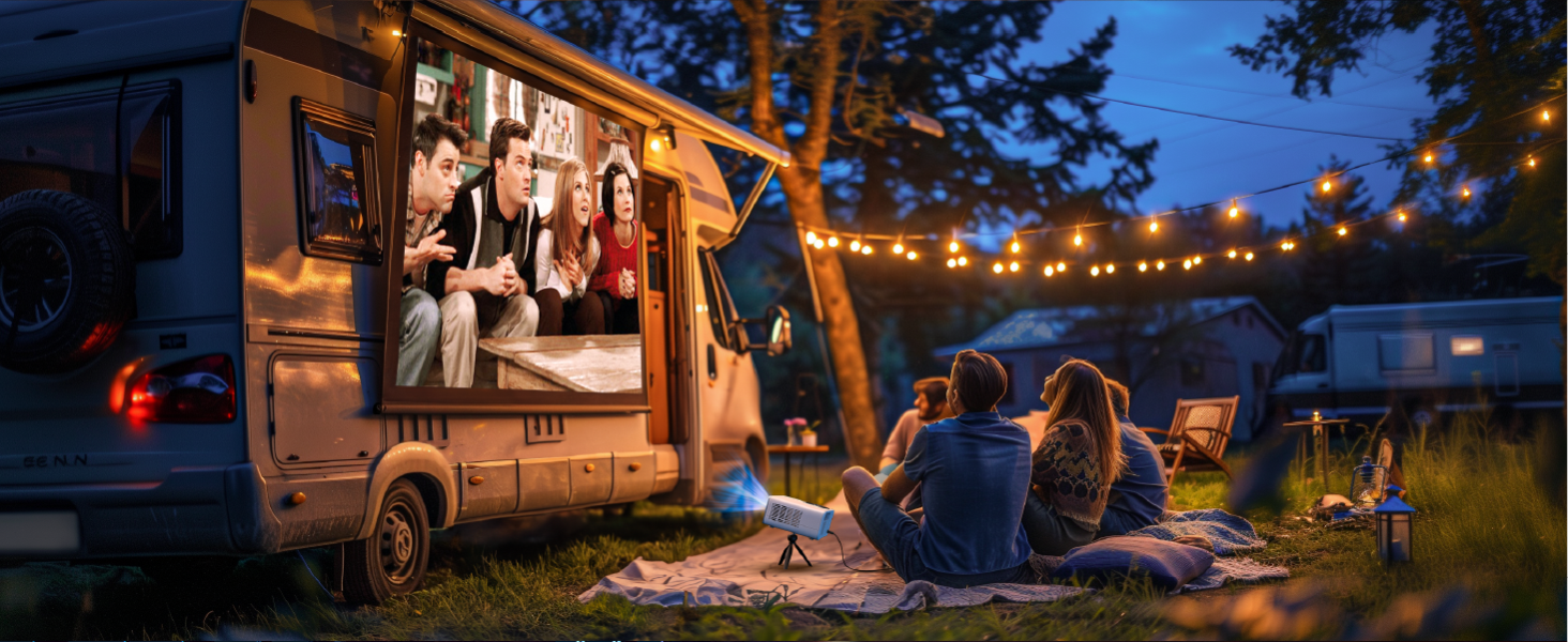 Beamer 25000Lumen 1080P/4K Android TV з автотрапецеїдним виправленням, електричним фокусом, WiFi, Bluetooth, для iPhone/Android/Tablet, білий