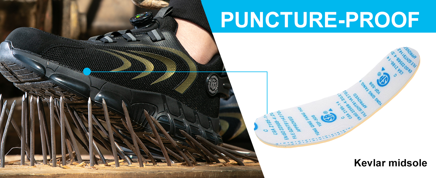 Черевики безпеки для чоловіків та жінок, легкі та дихаючі з повітряною подушкою, 40 EU