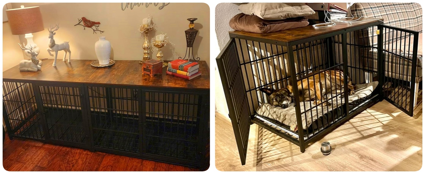 Клітка для собак BingoPaw Holz: Будинок для собак у стилі меблів з трьома дверцятами, знімним піддоном, 78x56x65 см, білий. Також доступна: 91x63x74 см, чорний