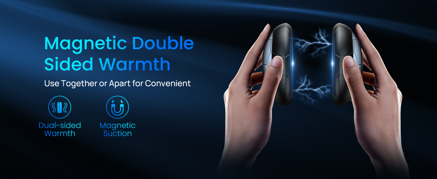 Електричні грілки для рук 2 шт. | USB-грілки з 3 режимами нагріву, 20 годин тепла, для холодного клімату, Outdoor/Indoor (Сірий)
