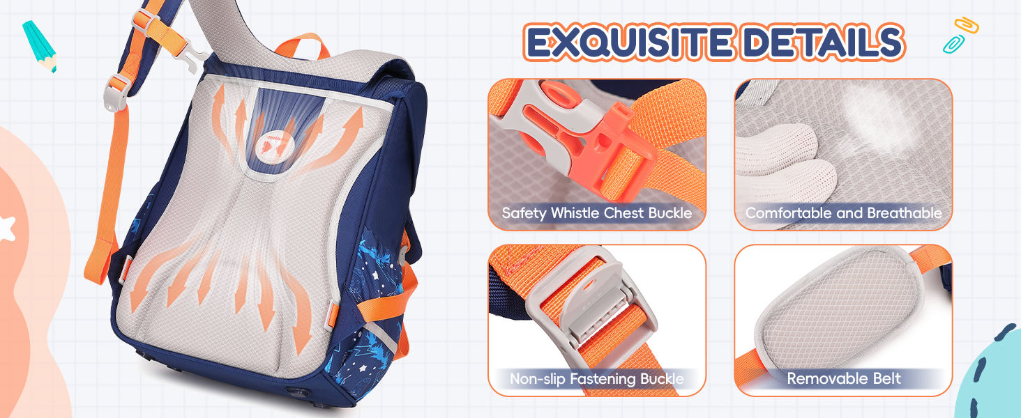 Шкільний рюкзак для хлопчика, 1-4 клас, ергономічний, з нагрудним ременем, 2025, для дітей 6-10 років, знімний поясний ремінь, світловідбиваючий, блакитний