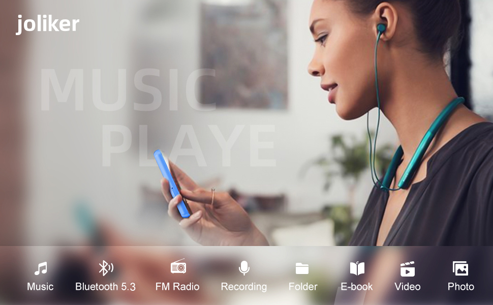 MP3 плеєр 64GB Bluetooth 5.3 HiFi з металевим корпусом, радіо FM, диктофон, сенсорний екран 2.4