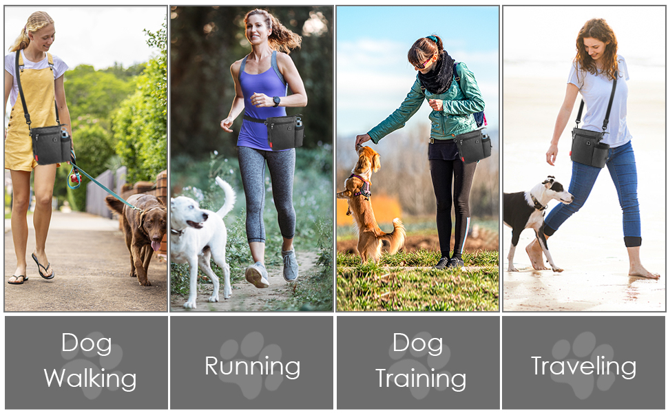 Сумка для собак Leckerlibeutels з пляшкою для води, контейнером для ласощів та відсіком для відходів