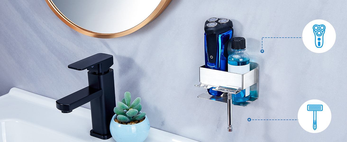 Тримач для зубних щіток настінний, для електричної зубної щітки, органайзер для насадок, срібний, без свердління