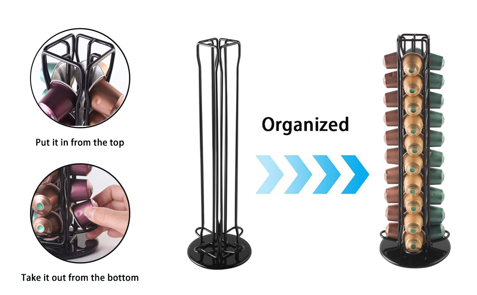 Тримач для капсул Nespresso Sevenline, органайзер на 40 капсул, чорний